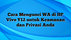Cara Mengunci WA di HP Vivo Y12 untuk Keamanan dan Privasi Anda